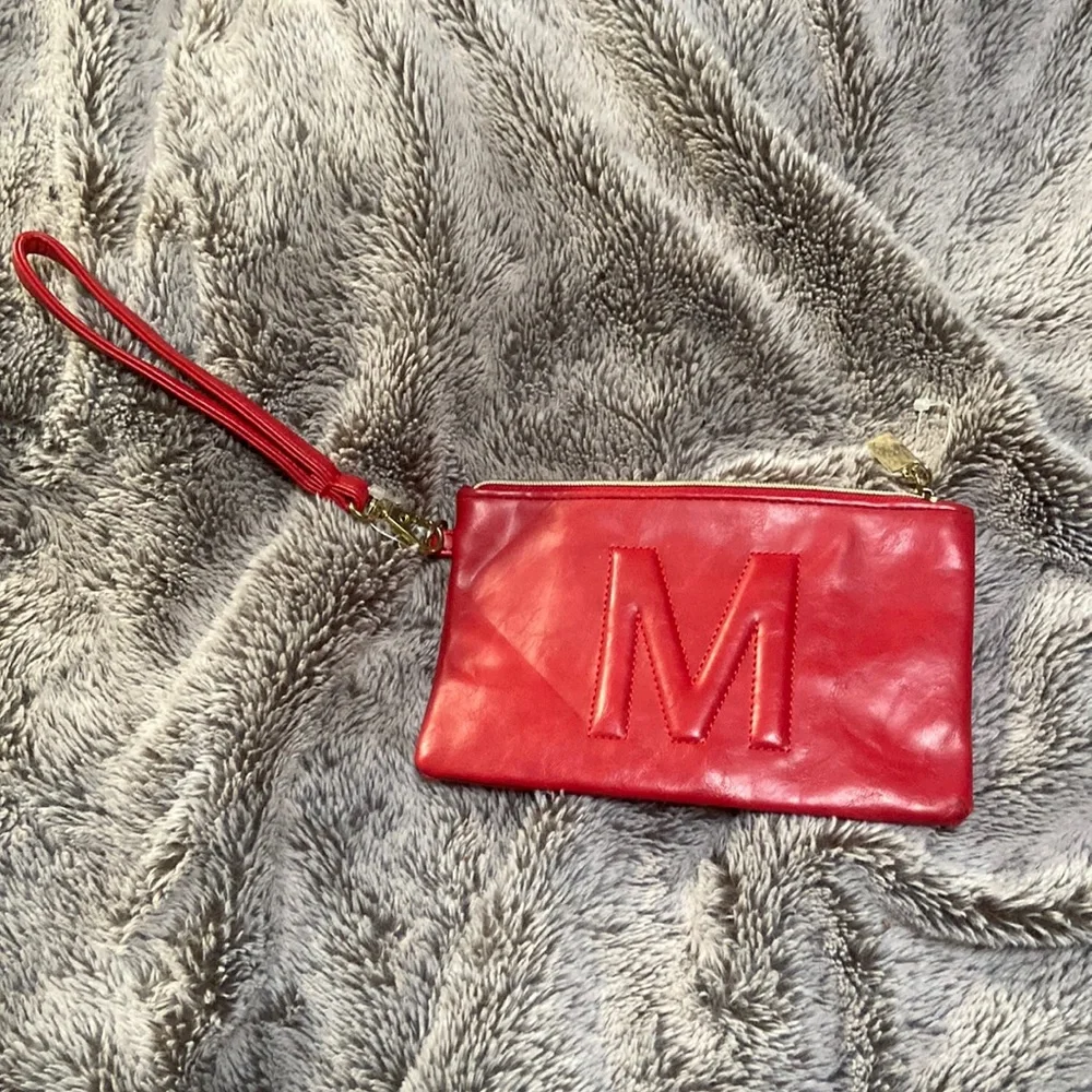 M Red Clutch Wallet Wristlet